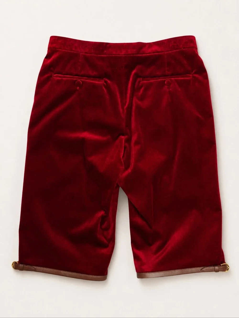 GUCCI | SS21 Bordeaux Stretch Cotton Velvet Buckle Shorts NWT IT 48 US 32